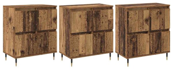 Oldalszekrények 3 pcs Régi fa 180 x 35 x 70 cm Faanyag