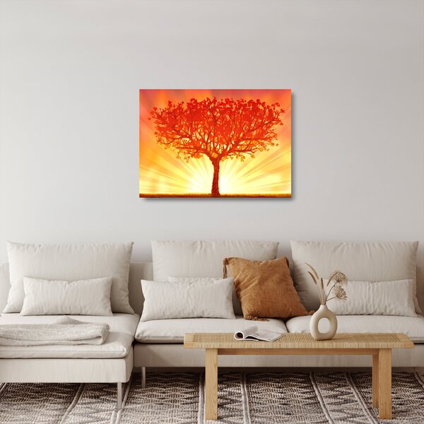 Kép - Fa a nap ragyogásában (üvegen) (70x50 cm)