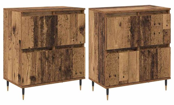 Oldalszekrények 2 pcs Régi fa 120 x 35 x 70 cm Faanyag