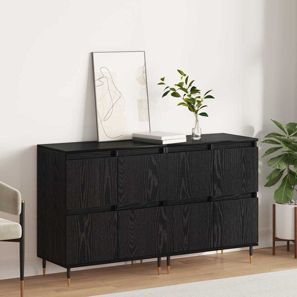 Oldalszekrények 2 pcs Musta tammi 120 x 35 x 70 cm Faanyag