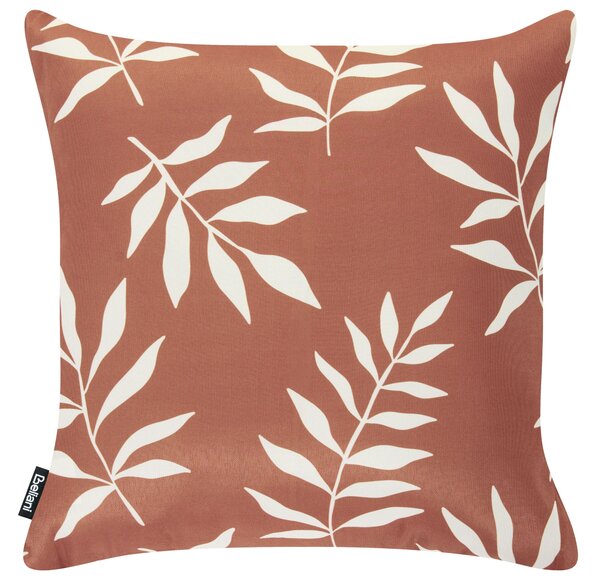 Kültéri díszpárna kétdarabos szettben CLOVERLEAF Növénymintás 45 x 45 cm Piros/fehér