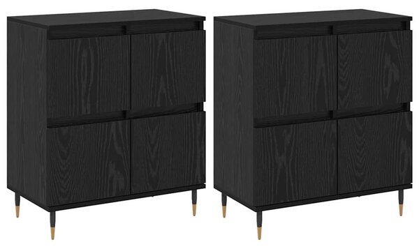 Oldalszekrények 2 pcs Musta tammi 120 x 35 x 70 cm Faanyag