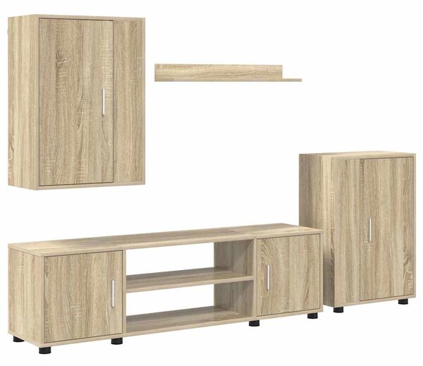 4 részes TV szekrény szett 4 pcs sonoma tölgy Faanyag