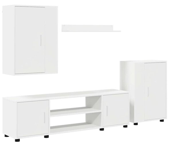 4 részes TV szekrény szett Falra szerelhető 4 pcs Fehér Faanyag