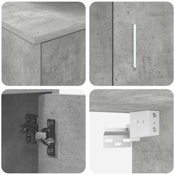 TV szekrény garnitúra 4 pcs Beton Szürke Faanyag