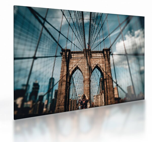 Kép - Brooklyn Bridge (üvegen) (70x50 cm)
