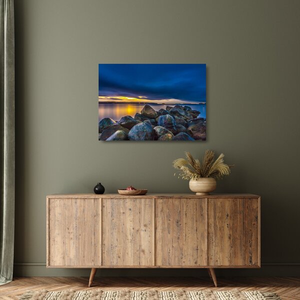 Kép - Felhők a víz felett (üvegen) (70x50 cm)