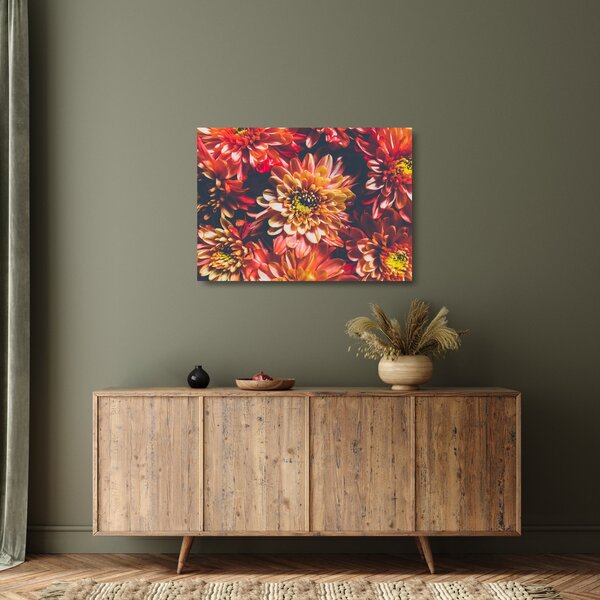 Kép - Krizantém (üvegen) (70x50 cm)