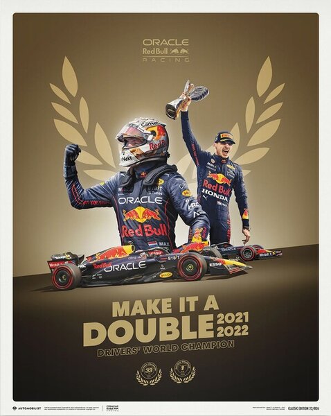 Max Verstappen - Make It A Double - 2022 F1® World Drivers' Champion Festmény reprodukció, (40 x 50 cm)