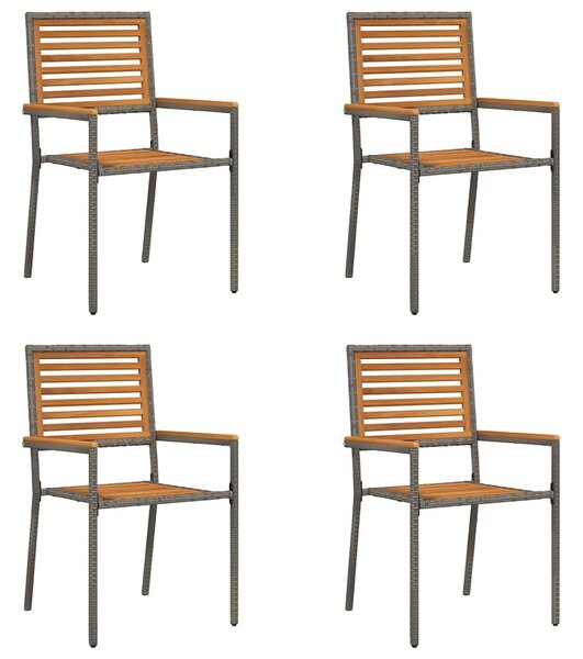 Kerti összecsukható székek 4 pcs Barna és Szürke