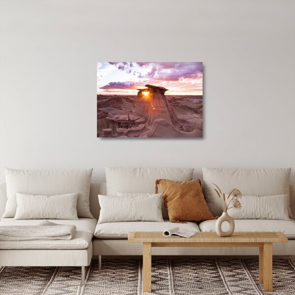 Kép - naplemente a sivatagban (üvegen) (70x50 cm)