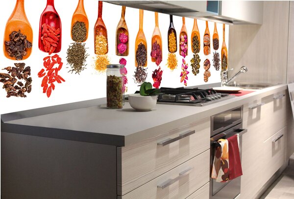 Konyhai fotótapéta - spatulák gyógynövényekkel 180 x 60 cm