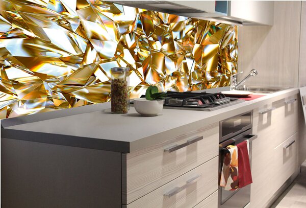 Konyhai fotótapéta - arany kristály 180 x 60 cm