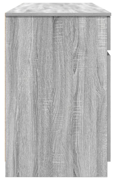 Asztal fiókkal polcokkal Szürke sonoma 140 x 49 x 76 cm Faanyag