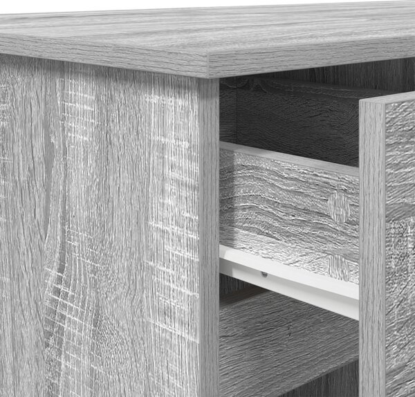 Asztal fiókkal polcokkal Szürke sonoma 140 x 49 x 76 cm Faanyag