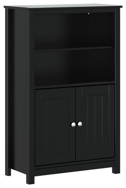 BERG fekete tömör fenyőfa fürdőszobaszekrény 69,5 x 34 x 110 cm