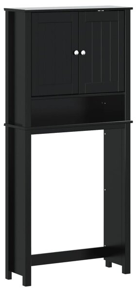 BERG fekete tömör fa mosógépszekrény 76 x 27 x 164,5 cm