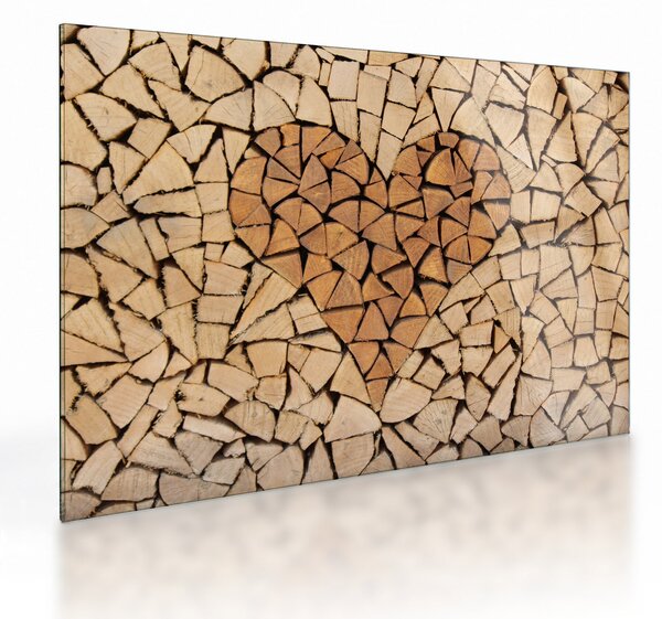 Kép - szív fából (üvegen) (70x50 cm)
