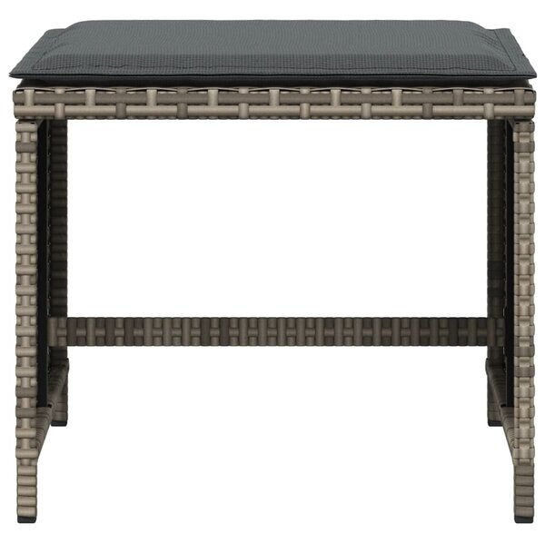 4 db szürke polyrattan kerti szék párnával 41 x 41 x 36 cm