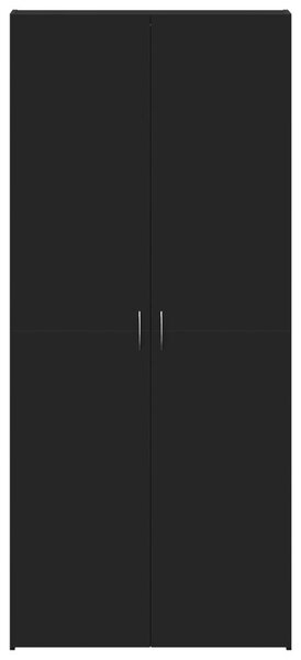 Cipőtároló Fekete 80x35,5x180 cm Mérnöki Fa