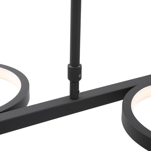 Modern fekete függőlámpa LED-del, 3 fokozatban szabályozható, 3 lámpás - Vivé
