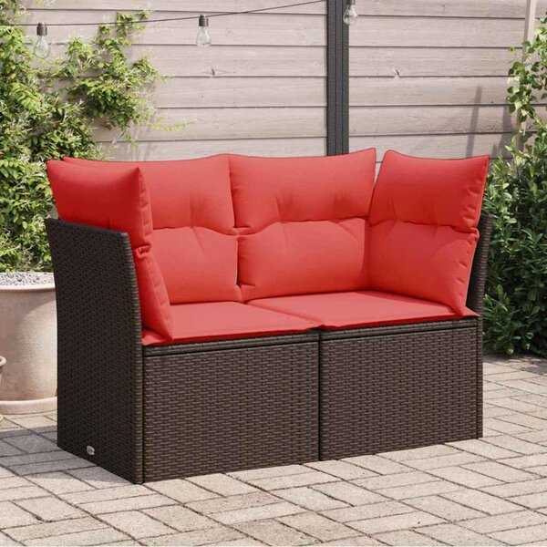 | Kerti kanapé | párnával Barna 124 x 62 x 69 cm polirattan