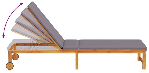 Napozó 2 pcs Barna 202 x 53 x 89 cm Tömör Akácfa