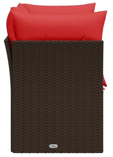 | Kerti kanapé | párnával Barna 124 x 62 x 69 cm polirattan