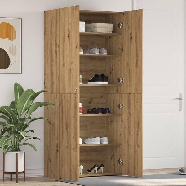 Cipőszekrény 80 x 35.5 x 180 cm Faanyag Barna