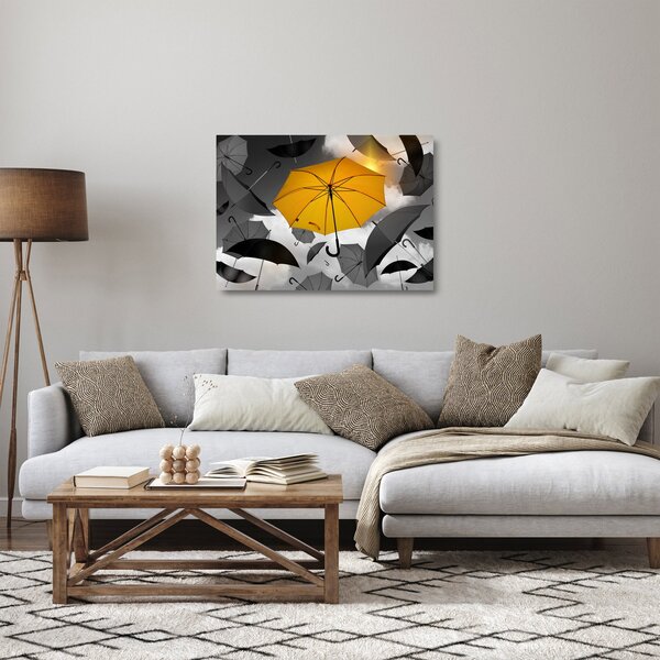 Egy sárga esernyő képe (üvegen) (70x50 cm)