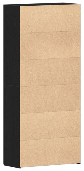 Cipőszekrény polcokkal Fekete 80 x 35.5 x 180 cm Faanyag