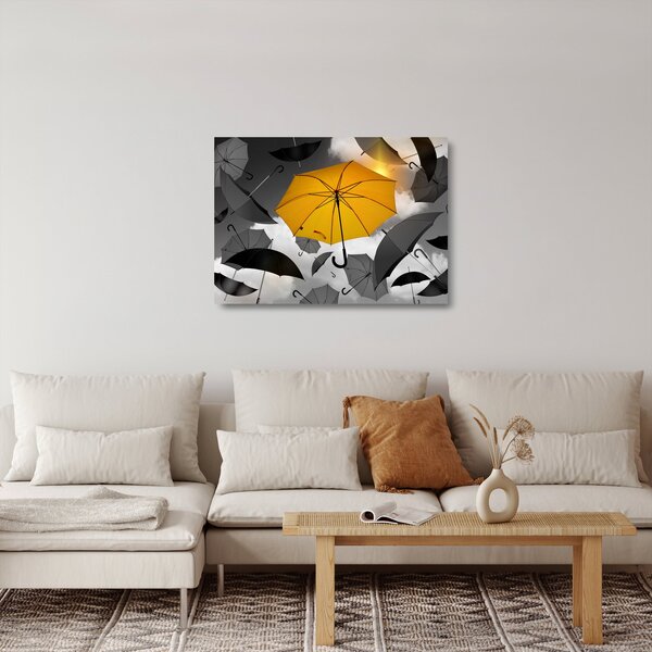Egy sárga esernyő képe (üvegen) (70x50 cm)