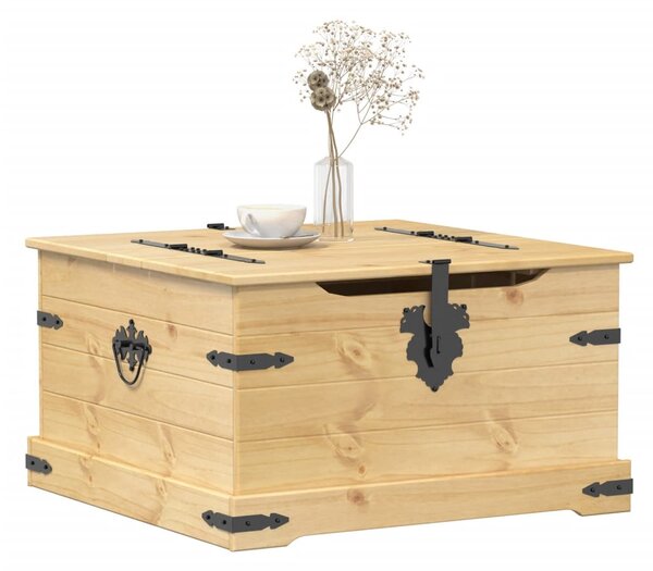 Corona tömör fenyőfa tárolóláda 78 x 78 x 45 cm
