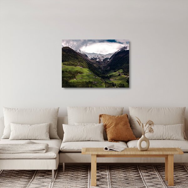 Kép - Völgy a hegyek alatt (üvegen) (70x50 cm)