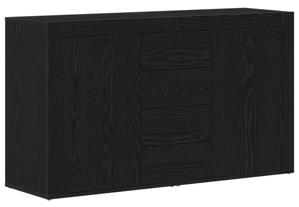 Oldalszekrény Fekete tölgy Szerelt fa 120 x 36 x 69 cm Tárolás
