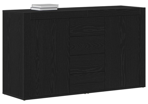 Oldalszekrény Fekete tölgy Szerelt fa 120 x 36 x 69 cm Tárolás