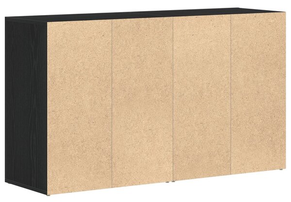 Oldalszekrény Fekete tölgy Szerelt fa 120 x 36 x 69 cm Tárolás