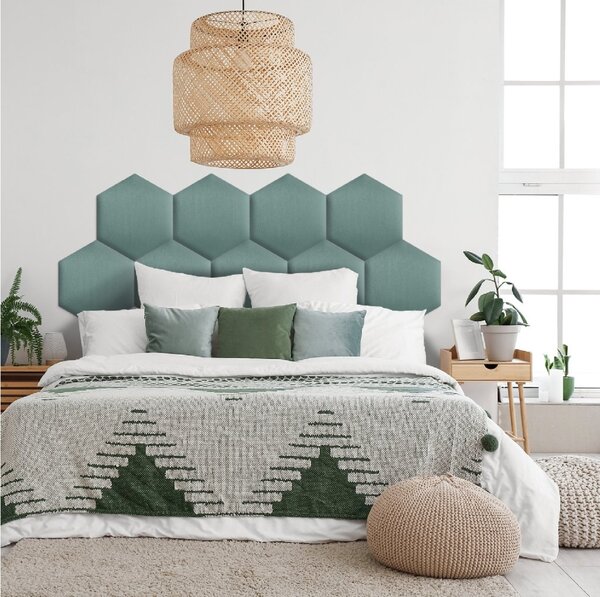 Kárpitozott panel - Hatszög - 30x26cm Szín: Menta