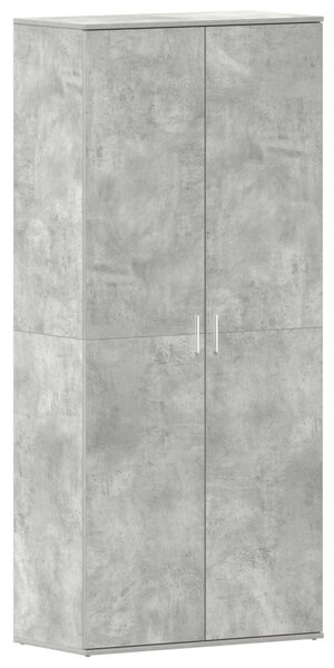 Cipőszekrény Beton Szürke 80x39x180 cm Mérnöki fa