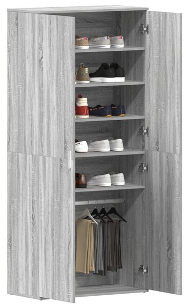 Cipőszekrény polcokkal Szürke Sonoma 80 x 39 x 178 cm Faanyag