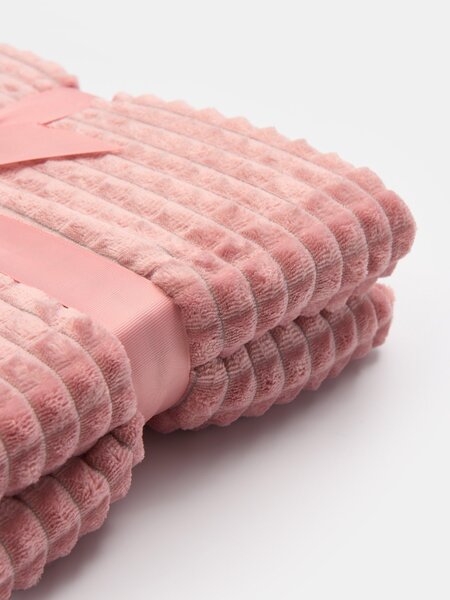 Sinsay - Takaró dombornyomott kockás mintával - pasztellpink