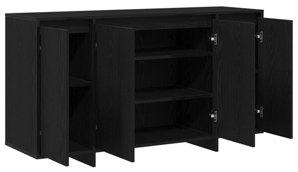 Fekete Tölgy Oldalszekrény Fekete tölgy Fa furnér 135 x 41 x 75 cm