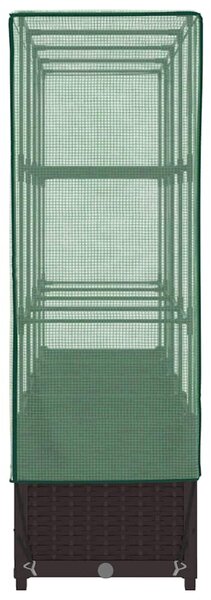 Rattan megjelenésű magaságyás melegháztakaróval 160x40x138 cm