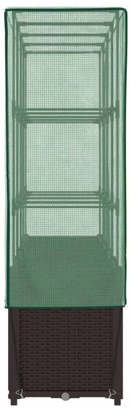 Rattan megjelenésű magaságyás melegháztakaróval 160x40x153 cm