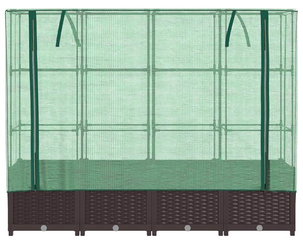 Rattan megjelenésű magaságyás melegháztakaróval 160x40x138 cm