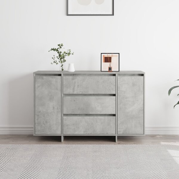 Oldalszekrény Beton Szürke 120x41x75 cm Műanyag Fa