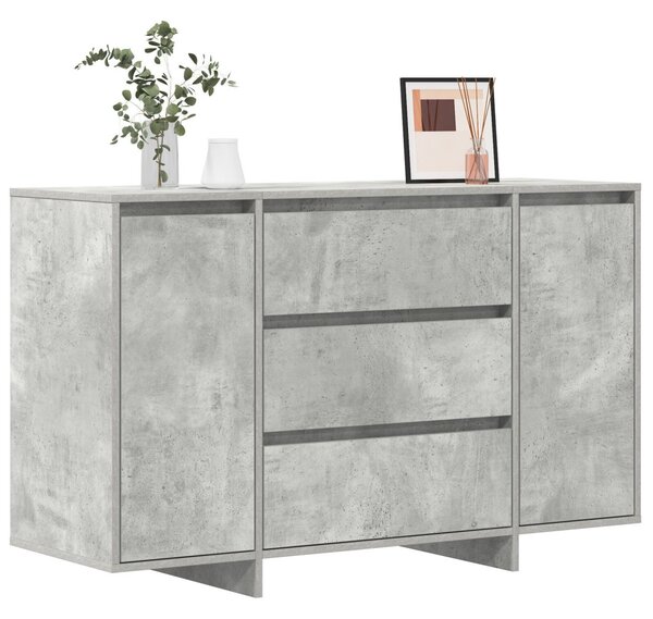Oldalszekrény Beton Szürke 120x41x75 cm Műanyag Fa