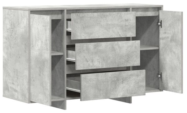 Oldalszekrény Beton Szürke 120x41x75 cm Műanyag Fa