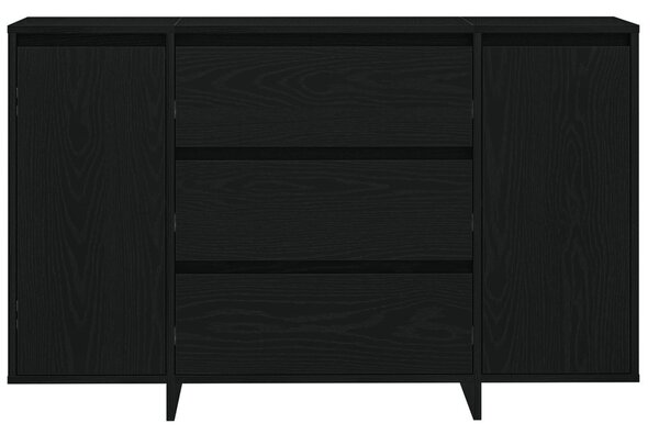 Fekete Tölgy Oldalszekrény 120x41x75 cm Műanyag Fa