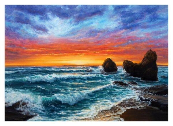 Kép - naplemente (üvegen) (70x50 cm)